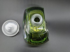 Vintage Serge Mansau in Saint Louis Crystal Green Art Glass Perfume Bottle
