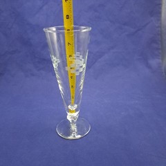 Anchor Hocking Cubist Pilsner Glass Clear Etched Design Collectible Drinkware