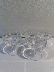 Waterford Champagne Sherbet Colleen Clear Crystal Short Stem 4.3″ Glass Set Of4