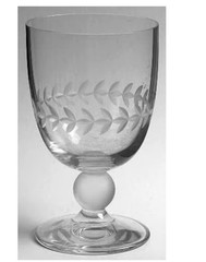 Portmeirion Laurel Cut Options Clear Frosted Ball Stem Water Goblet/Discontinued