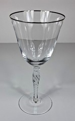 Set Of 3 Sasaki Renaissance 8″ Crystal Stemmed Goblets Glasses Wine Platinum