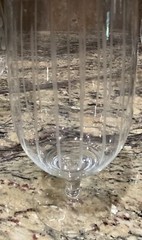 4 HTF MIKASA FRANCE CHEERS ICE TEA ETCHED SWIRLS, DOTS, HORIZ, VERT 7 1/2”T