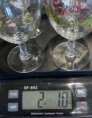 (4) PORTMEIRION Botanic Garden 18oz. 7” Tall Water Goblets Wine Glasses