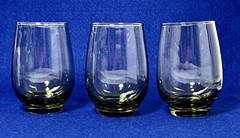 Vintage Libbey Smokey Green Low Ball Glasses 10 oz. – 4 1/2″ Wine Tumbler x3