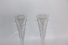 Miller Rogaska Crystal Heart Champagne Flutes. Reed & Barton 10 3/4″