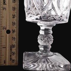 Imperial Glass Cape Cod 1602 Goblets Set of 5 Clear Pressed Glass Water Wine USA