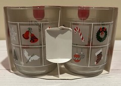 4 VTG LIBBEY Christmas Symbols Rocks Drinking Glasses NOS Original Packaging