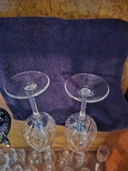 Etched Butterfly Clear Wine Glasses LOT OF 2- 9″Hx2.78″W 12oz NO BOX