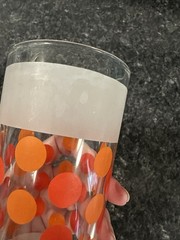 2 1950’s Orange Polka Dot Hazel Atlas Tumbler Glasses