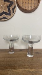 LASVIT CZECH GEORGE YABU & GLENN PUSHELBERG CLEAR “OTTO”CHAMPAGNE COUPE SET OF 2