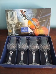 Vtg 4 PC 1978 France Cristal D’Arques Longchamp Crystal Wine Glasses 6.5”/5.75oz
