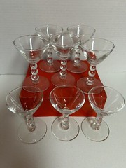 Vintage Set of 8 Libbey Knob Hill Sherry 1 Oz Glasses. Candlewick Style.