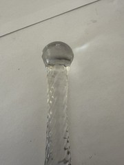 Circa 1930’s Cambridge Glass Drink Muddler and 2 Glass Cocktail Straws
