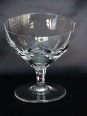 Royal Leerdam – Netherland LIVERPOOL Cut Vertical Lines Arches Low Sherbet EUC