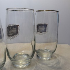 (5) Vintage Libbey Apothecary Pharmacy Rx Gold Trim Drinking Glasses Tumblers