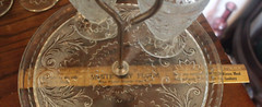 Tiara Indiana Glass Daisy Flower Bloom Beverage Server & 6 Matching Glasses