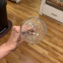 2 Pier 1 Reflections Crackle Glass Clear Wine Glasses 9.25″ Tall VGC