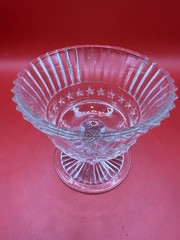 Vintage Set Of 6 Anchor Hocking Stars & Stripes Clear Sherbet Dishes 1940’s
