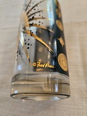 1960s Signed Fred Press Sunburst, 22k Gold Highball Glasses 5 1/2″, Set of 8