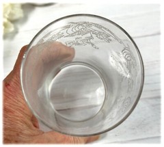 Central Glass Works Etch 5 Floral Art Nouveau Theme Flat Tumblers 5 1/8″ Antique