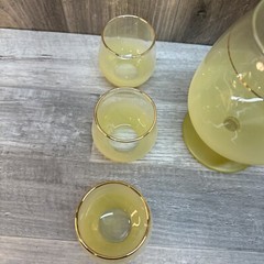 VINTAGE BLENDO YELLOW MARTINI DRINK COMPLETE SET 6 GLASSES 60’s MCM EUC
