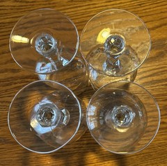 Libbey Holly Ribbon Christmas Goblets Set of 4 Vintage Holiday Glasses