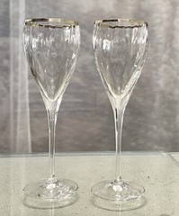 Palio Gold Wine Glass Primavera Di Cristallo Vintage Wine Goblets – Pair *