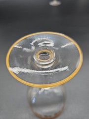 Antique French Style Gilded Crystal Champagne Coupe Glasses – Floral Garland