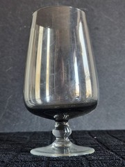Vintage Smoky Gray Tint Iced Tea Glass American Cookware •Blown Glass Short Stem