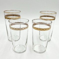 Libbey Gold Rim Highball Glasses – Set of 4, Vintage MCM Barware