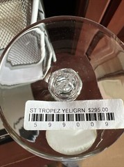 Varga Art Crystal Yellow Green St Tropez Fluted Champagne Glass Beautiful