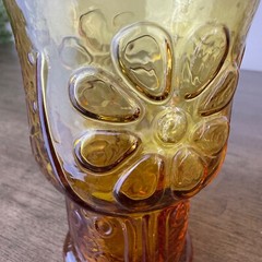 Vintage LIBBEY Amber Daisy Juice Glass MCM Collectible – 1 piece