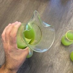 Vintage West Virgina Glass 7 Piece Juice Set With Original Box