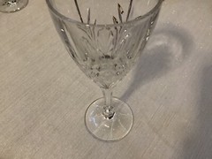 AURA BY BLOCK CRYSTAL WATER GOBLETS (4) 8” x 3”