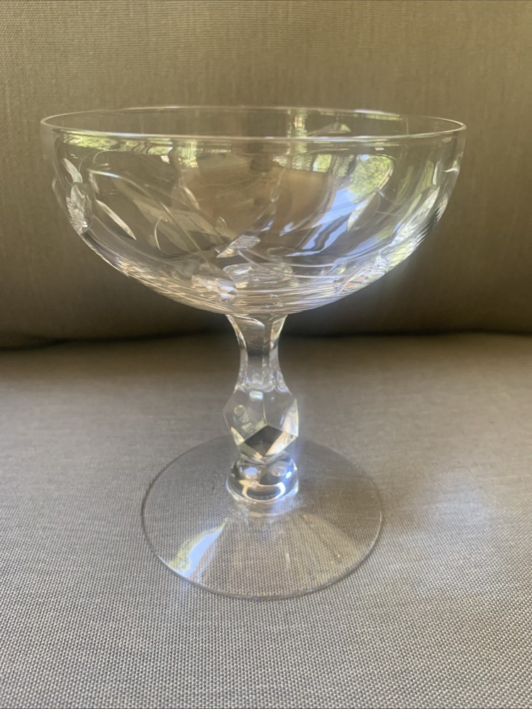 Vintage Set Of 12 Tiffin Franciscan Petite Champagne 4-1/2″ T Stem Floral USA