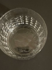 Luigi Bormioli Accademia Italy Whiskey crystal 12.75 oz rock Glass Signed 4” T