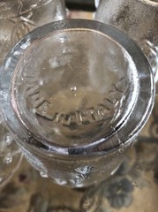 Vintage Clear Glass Tumblers with Embossed Eagle stars flag 12 oz