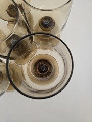 Vtg 6 LIBBEY Tawny Accent Smoky Brown Wine Glasses Goblets 1970s Set 5.25”T 6oz