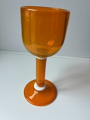 Hand Blown Wine Goblet Signed Wassink 95