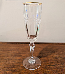 Gorham Crystal Royal Devon Champagne Flute With Gold Rim Full Lead Crystal