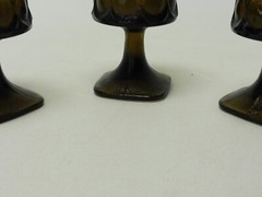 Set of 3 Vintage Noritake Spotlight Walnut Water Goblets Glass