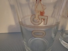 Vintage Mid Century Retro Football Player and Cheerleader Glasses