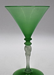 Steuben Green Jade with Alabaster Twist Stem, Cocktail Glass, Circa 1920