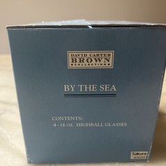 David Carter Brown By The Sea Highball Glass Set Nautical Lighthouse Four-Piece