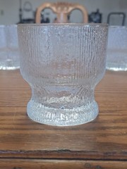 Indiana Glass Vintage 1960’s Ice Tree Bark Footed Water Textured Rock Glasses 10