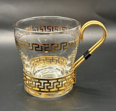 Vintage Libbey Greek Key Glass Coffee Tea Cup
