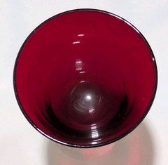 Ruby Red Colored Wine Glasses or Water Goblets 8″ with Clear Ball Stems Set of 3