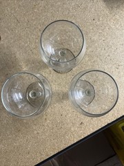 Set of 3 Wine Glasses, Antique Large Glasses, Tall And Wide Size
