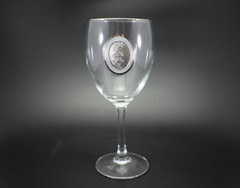 Wine Glass Pewter Kokopelli Emblem Silver Rim Southwest