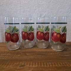 Casuals China Pearl Apple Drinking Glasses Set of 4 Excellent Condition Vintage
